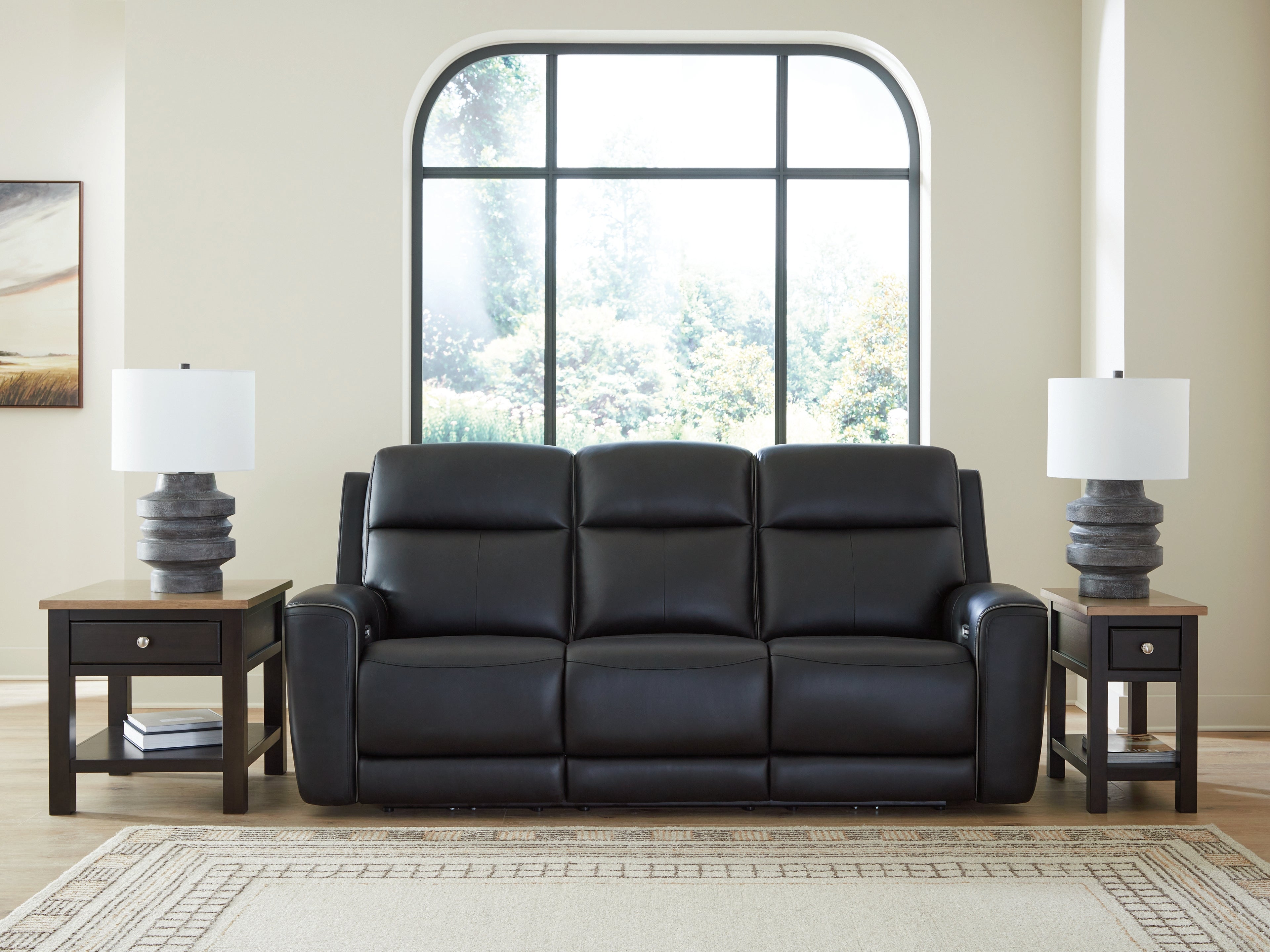 A2Z Furniture - Ashley Furniture - 5Z-Comfort Living Room - PWR REC Sofa with ADJ Headrest / Onyx - PCU1090215
