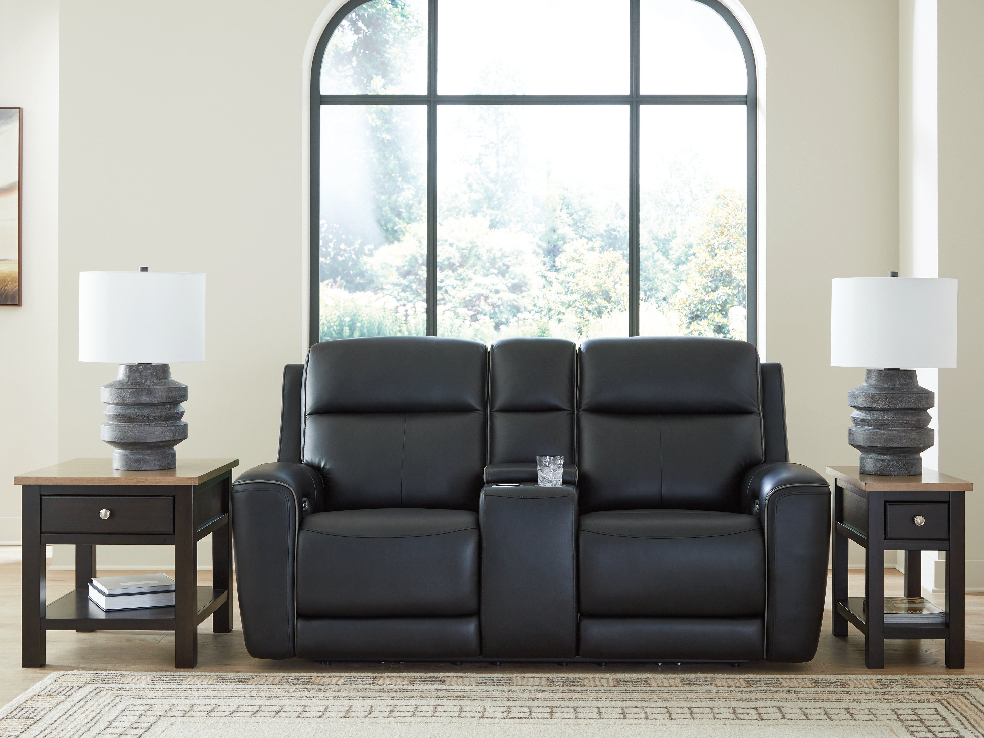 A2Z Furniture - Ashley Furniture - 5Z-Comfort Living Room - PWR REC Loveseat/CON/ADJ HDRST / Onyx - PCU1090218