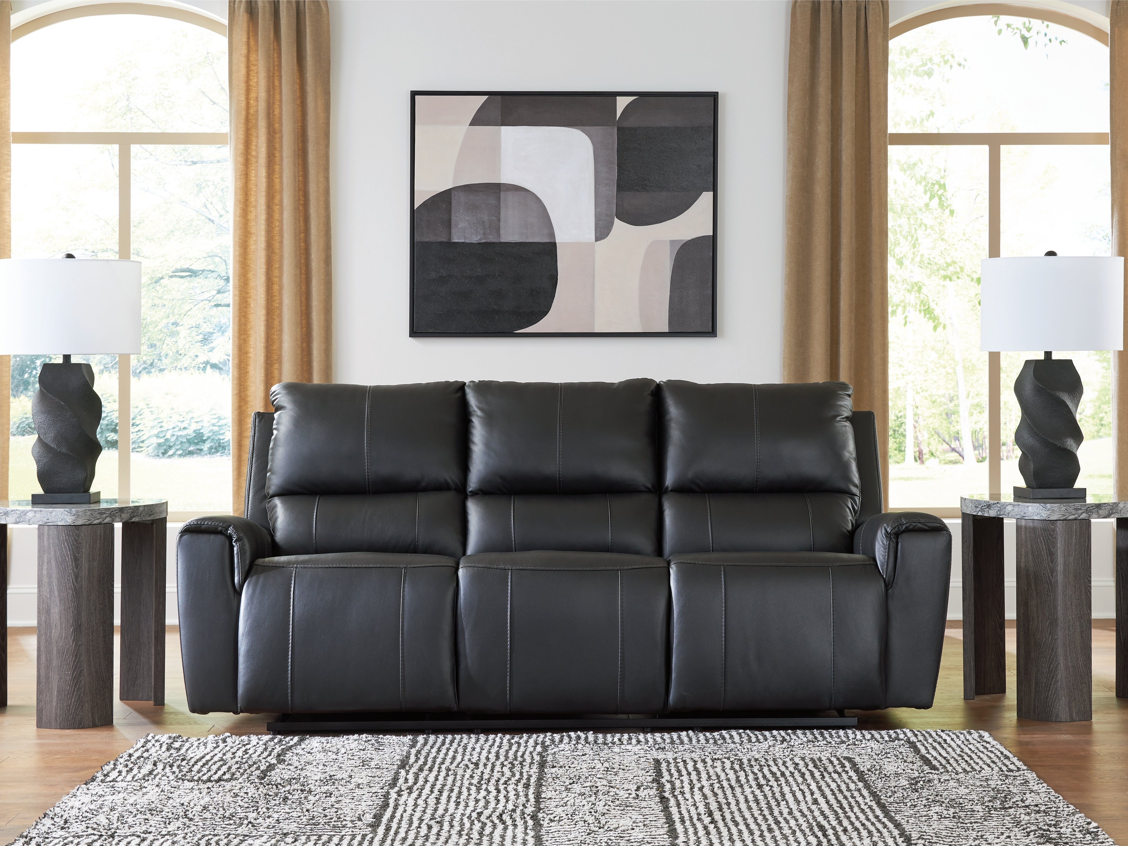 A2Z Furniture - Ashley Furniture - Glossmore Living Room - Reclining Sofa / Black - PCU1170088