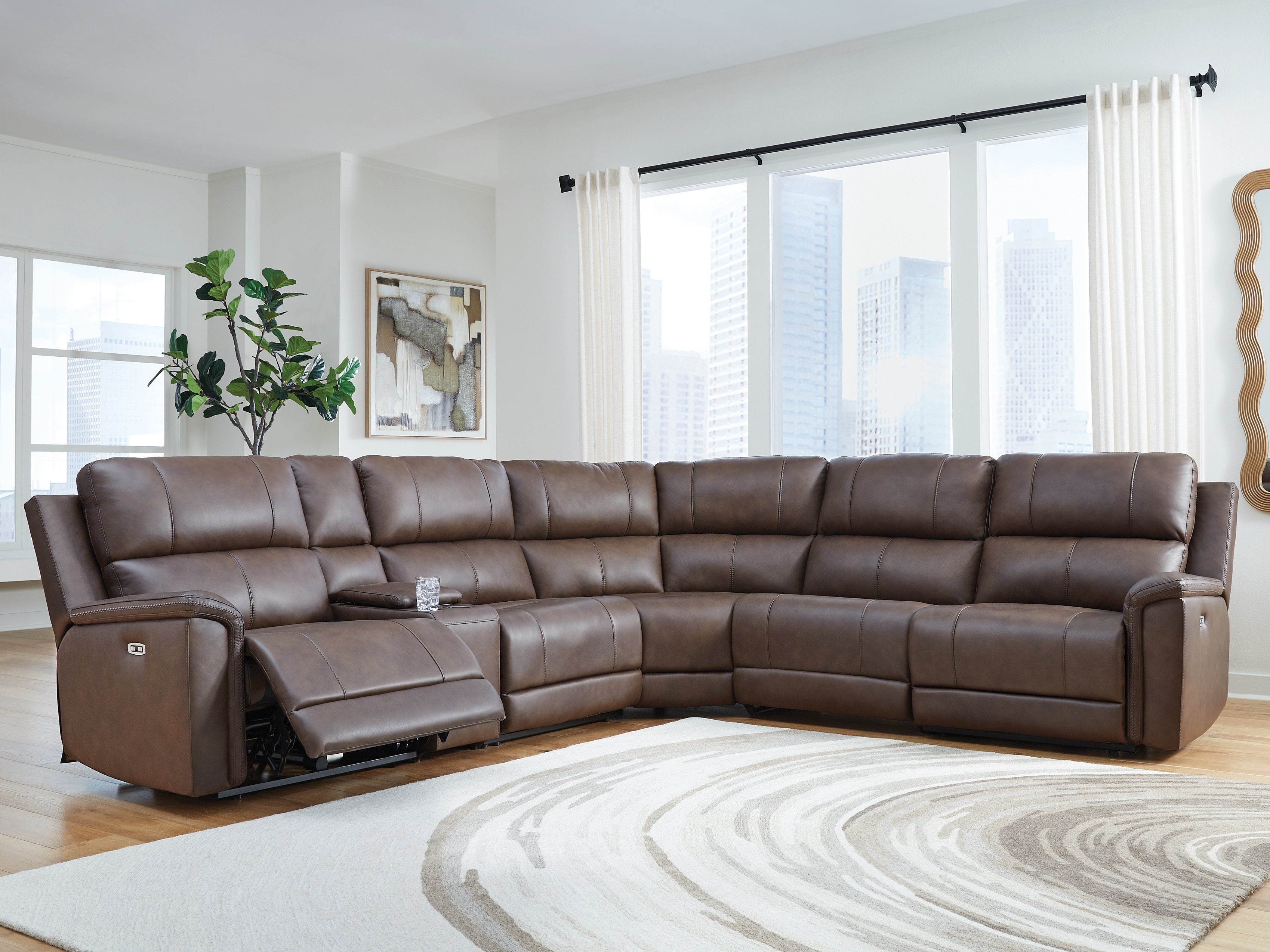 A2Z Furniture - Ashley Furniture - Bleckley Sectional - 6-Piece Power Reclining Sectional / Espresso - PCU12001S5