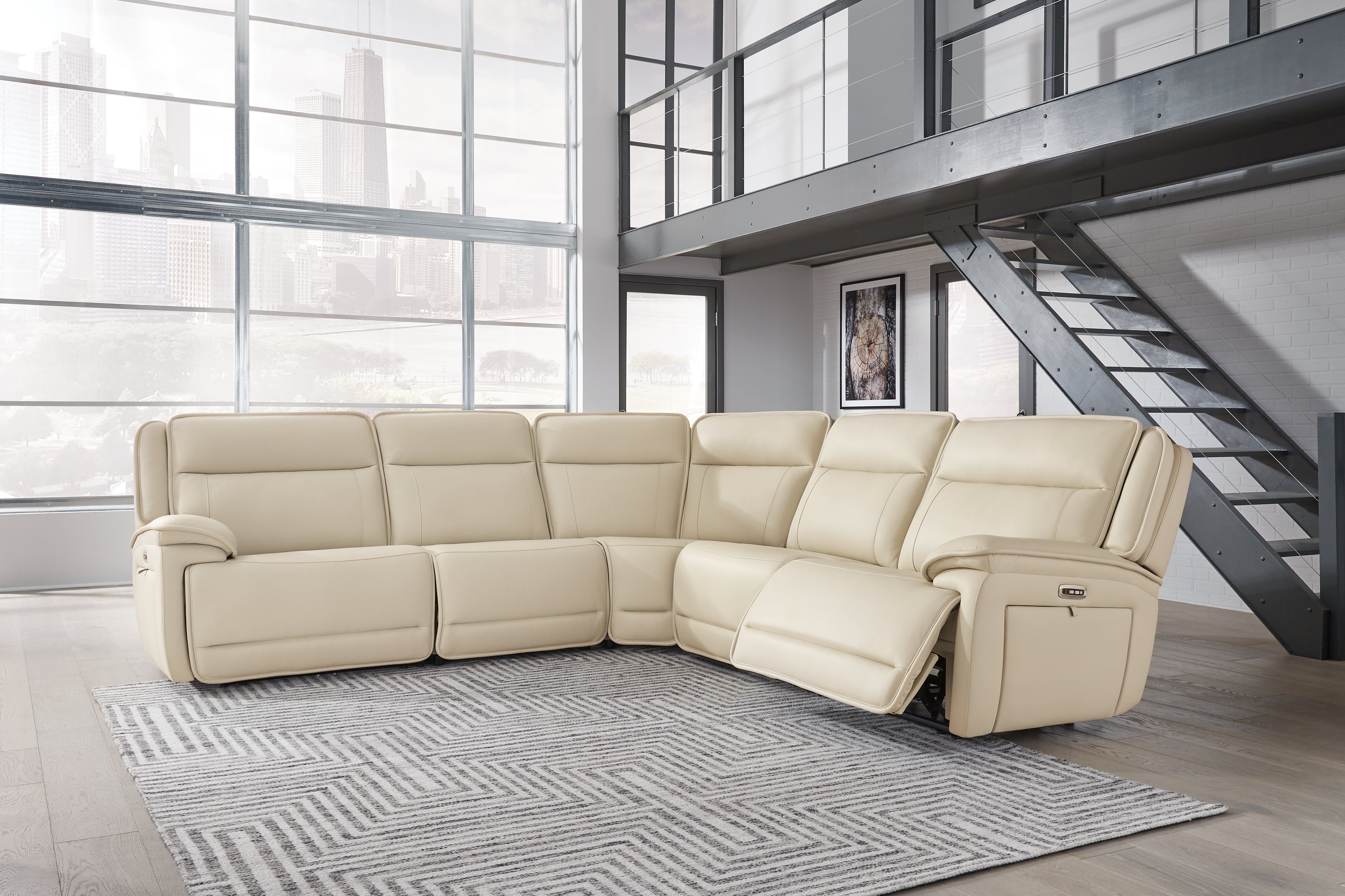 A2Z Furniture - Ashley Furniture - Double Deal Sectional - 5-Piece Power Reclining Sectional / Almond - U13001S2