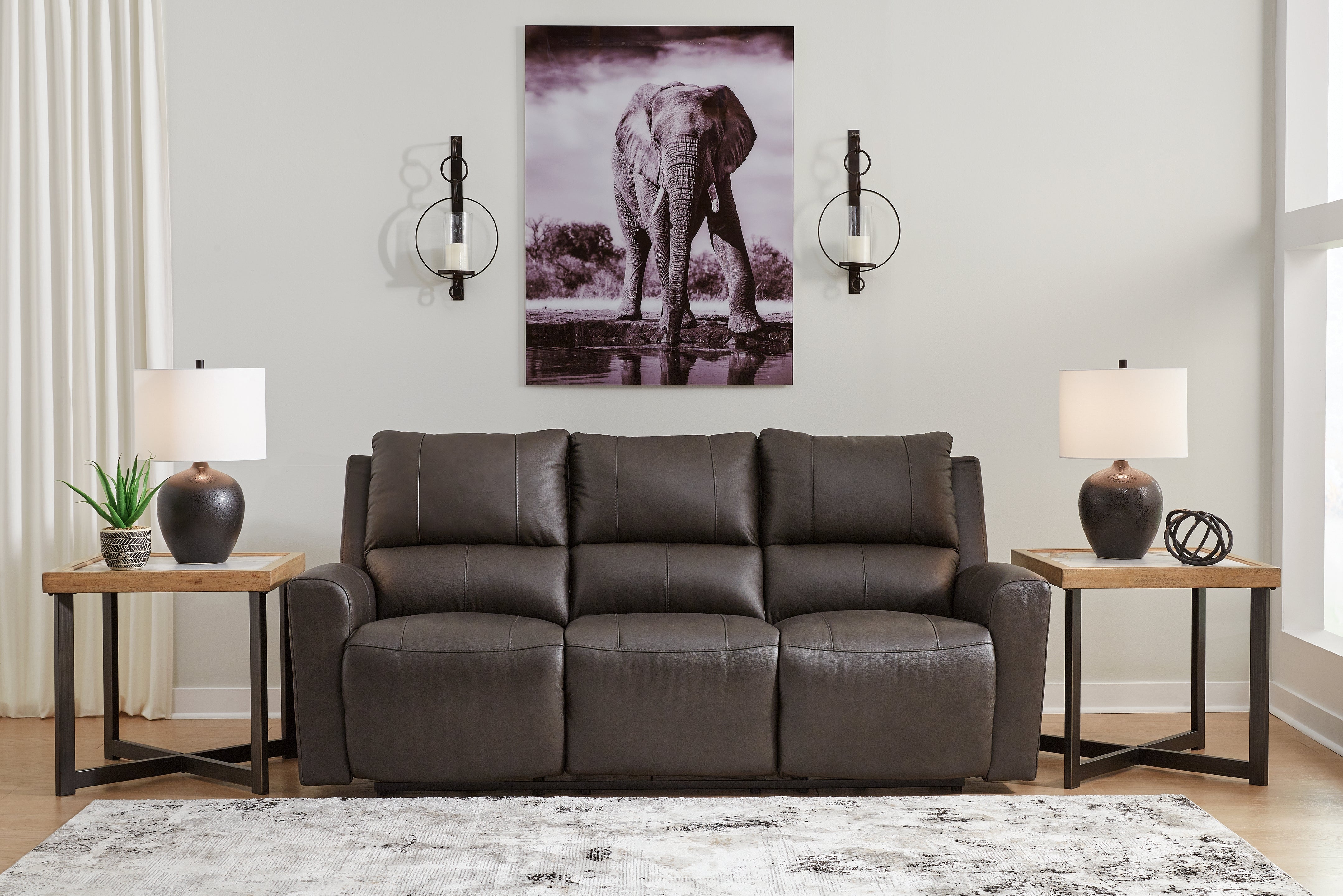 A2Z Furniture - Ashley Furniture - Boxmere Living Room - Reclining Power Sofa / Storm - U1310087
