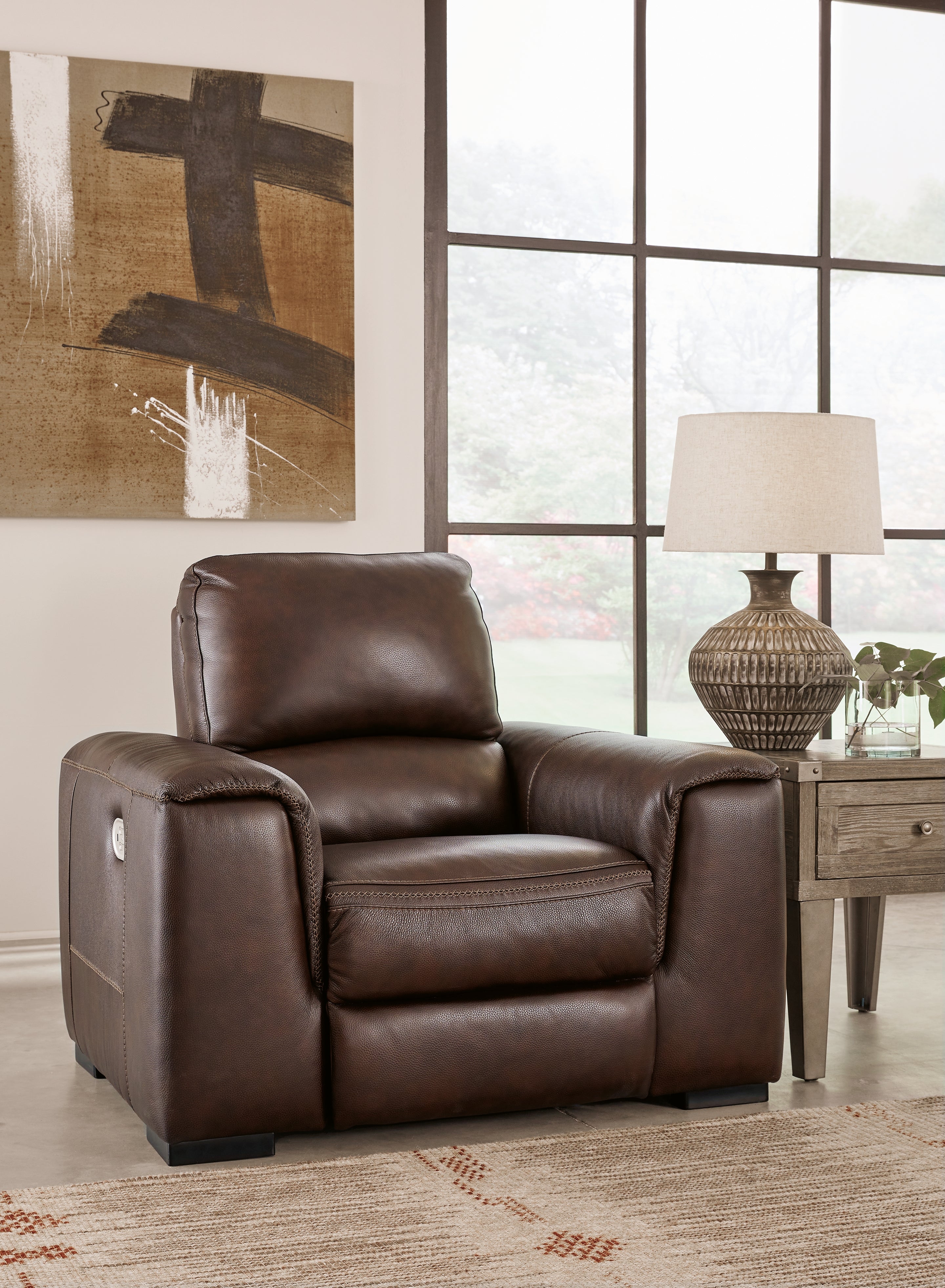 A2Z Furniture - Ashley Furniture - Alessandro Living Room - PWR Recliner/ADJ Headrest / Walnut - U2550213