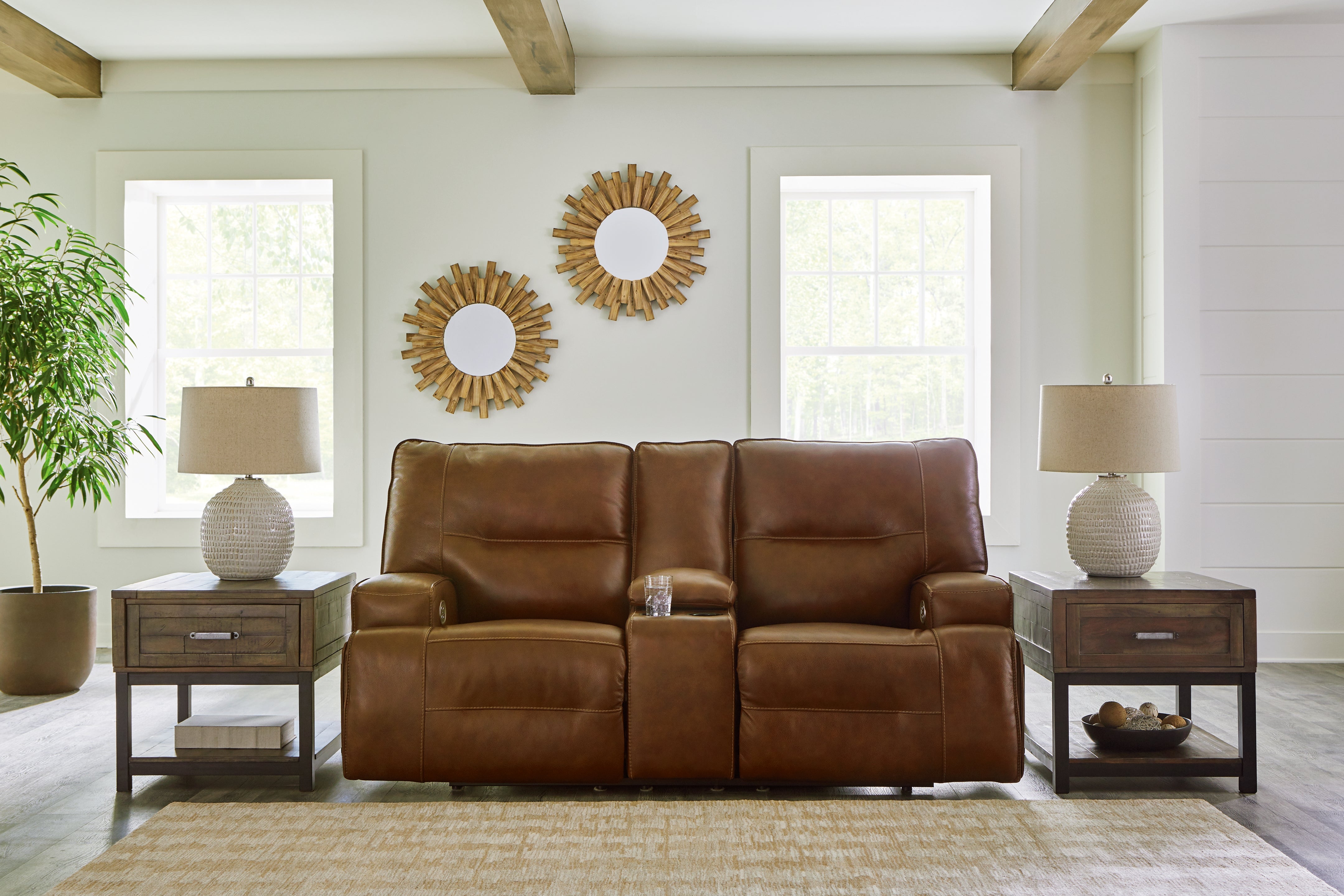 A2Z Furniture - Ashley Furniture - Francesca Living Room - PWR REC Loveseat/CON/ADJ HDRST / Auburn - U2570518