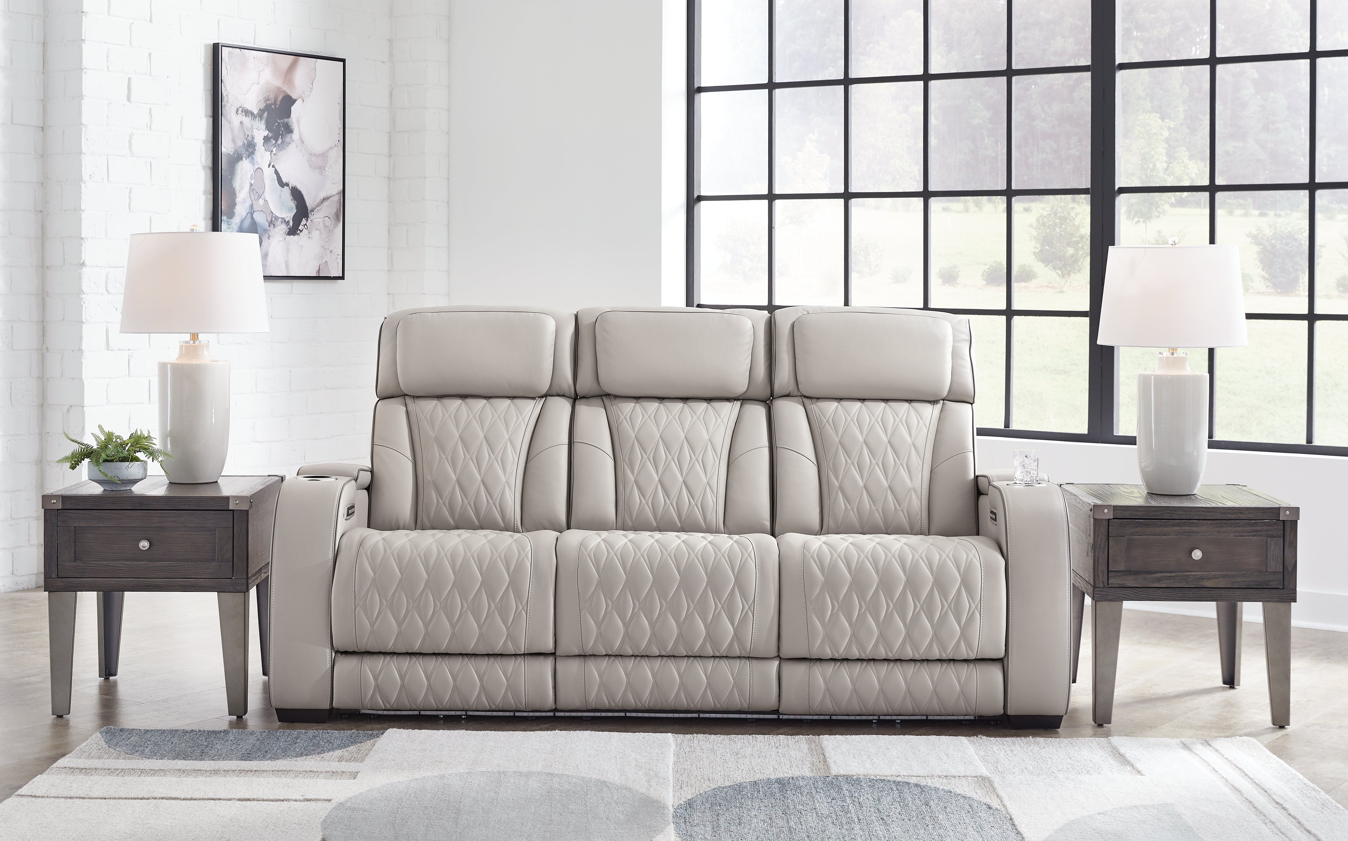 A2Z Furniture - Ashley Furniture - Boyington Living Room - PWR REC Sofa with ADJ Headrest / Gray - U2710515