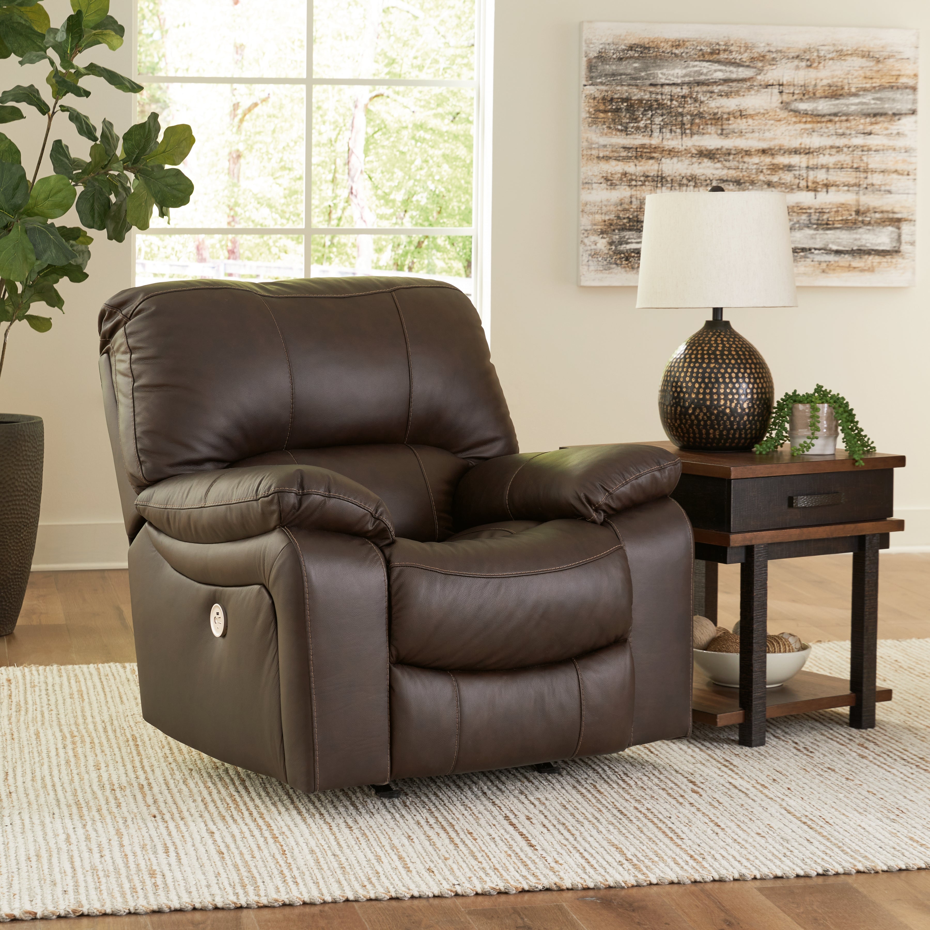 A2Z Furniture - Ashley Furniture - Leesworth Living Room - Power Rocker Recliner / Ocean - U4380998