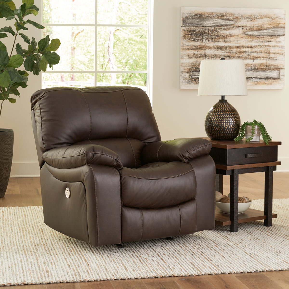 A2Z Furniture - Ashley Furniture - Leesworth Living Room - Power Rocker Recliner / Ocean - U4380998