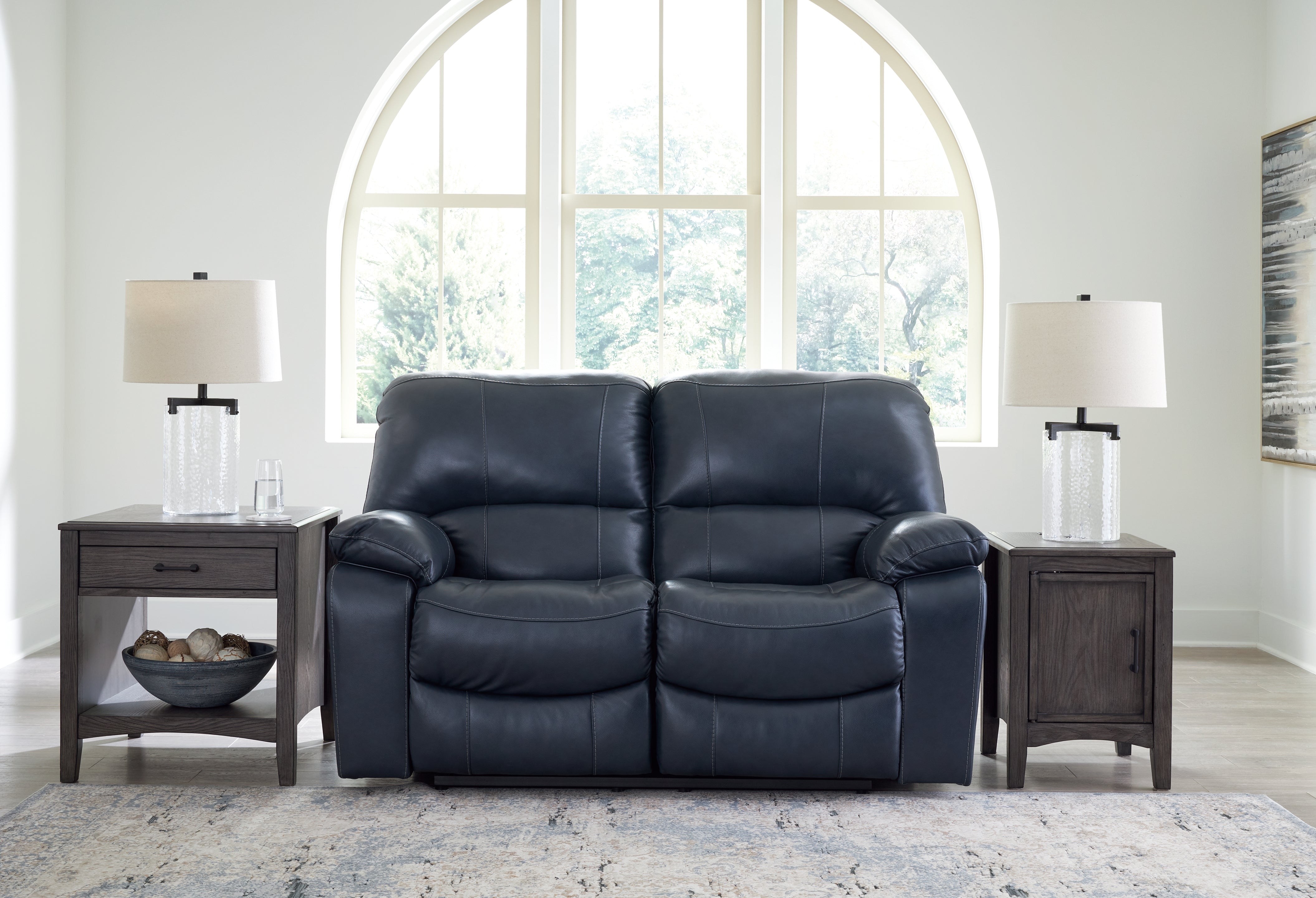 A2Z Furniture - Ashley Furniture - Leesworth Living Room - Reclining Power Loveseat / Ocean - U4380974