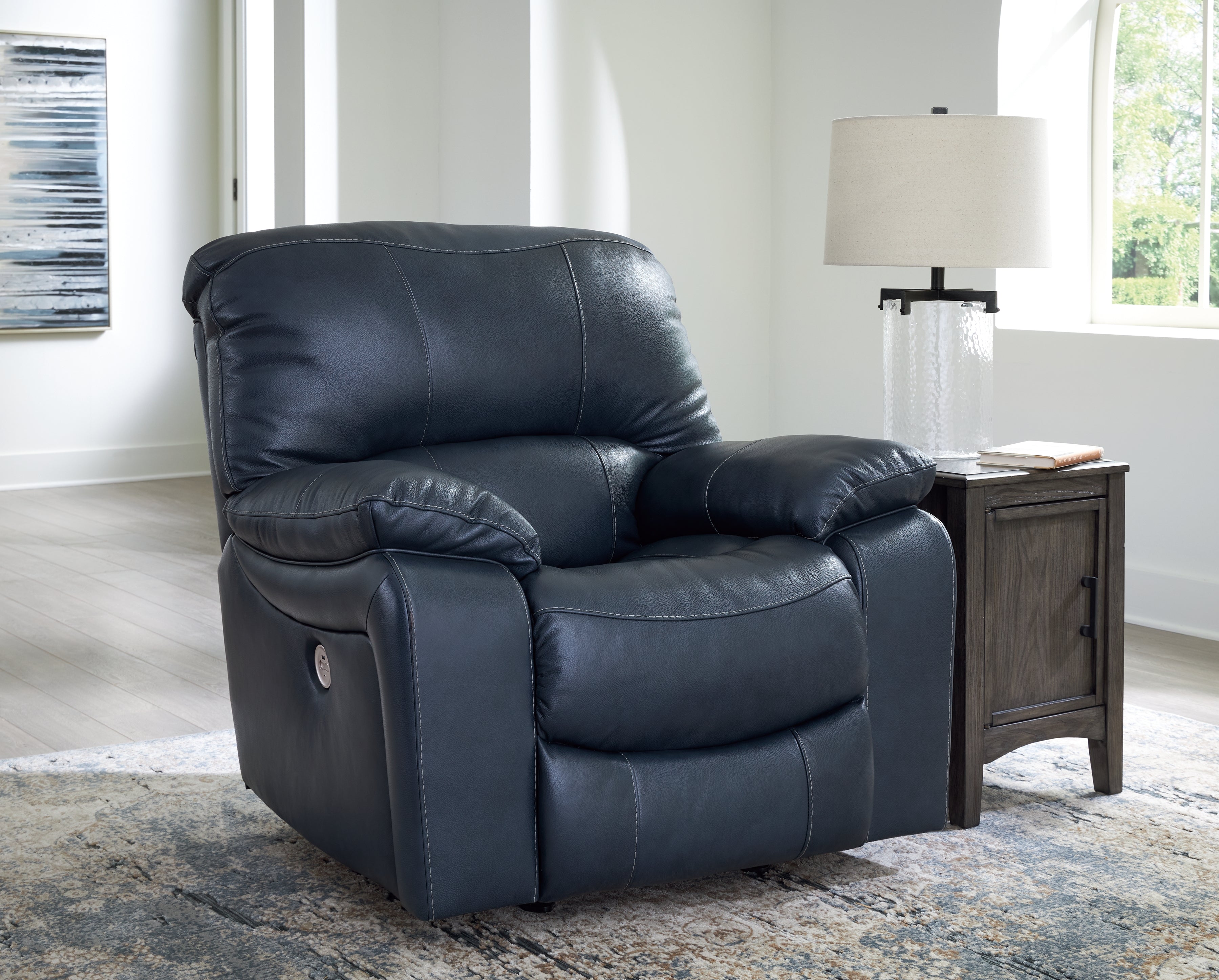 A2Z Furniture - Ashley Furniture - Leesworth Living Room - Power Rocker Recliner / Ocean - U4380998