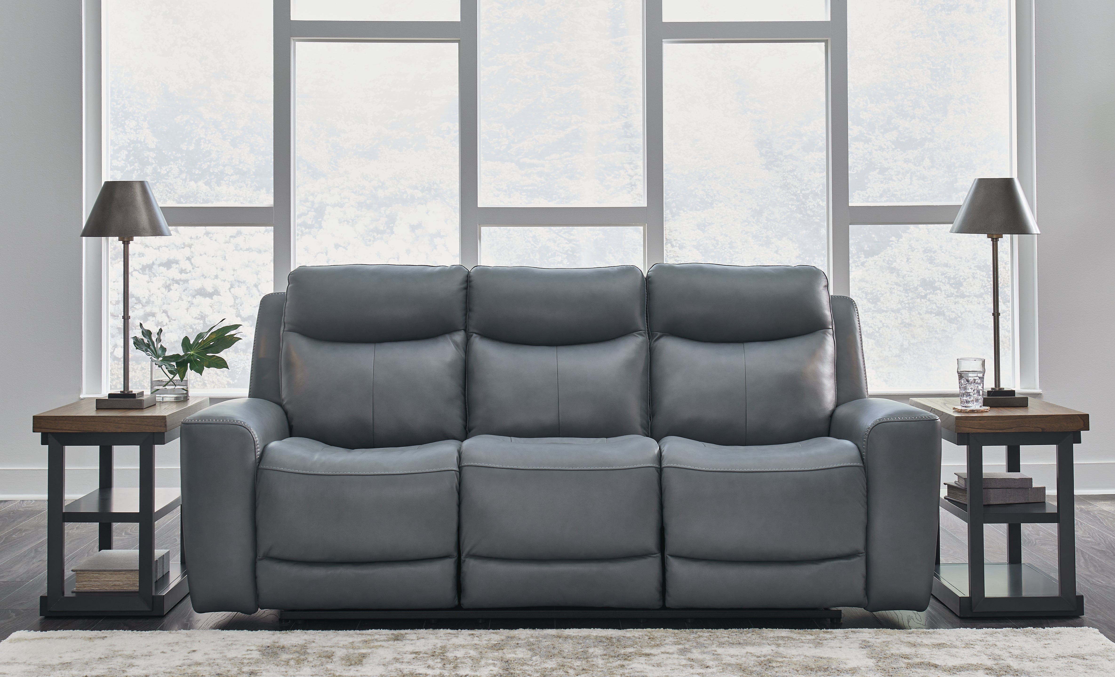A2Z Furniture - Ashley Furniture - Mindanao Living Room - PWR REC Sofa with ADJ Headrest / Steel - U5950415