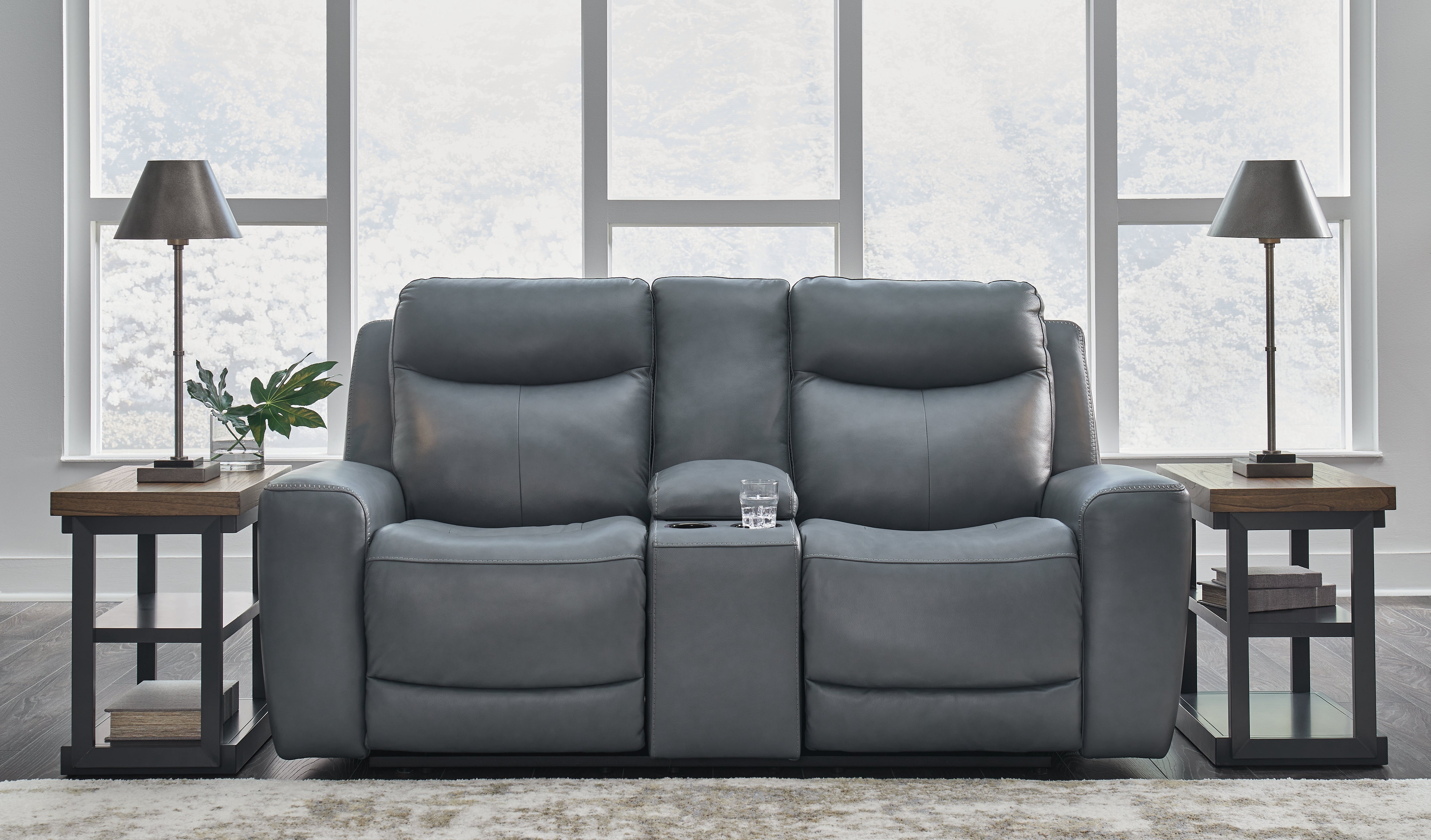 A2Z Furniture - Ashley Furniture - Mindanao Living Room - PWR REC Loveseat/CON/ADJ HDRST / Steel - U5950418