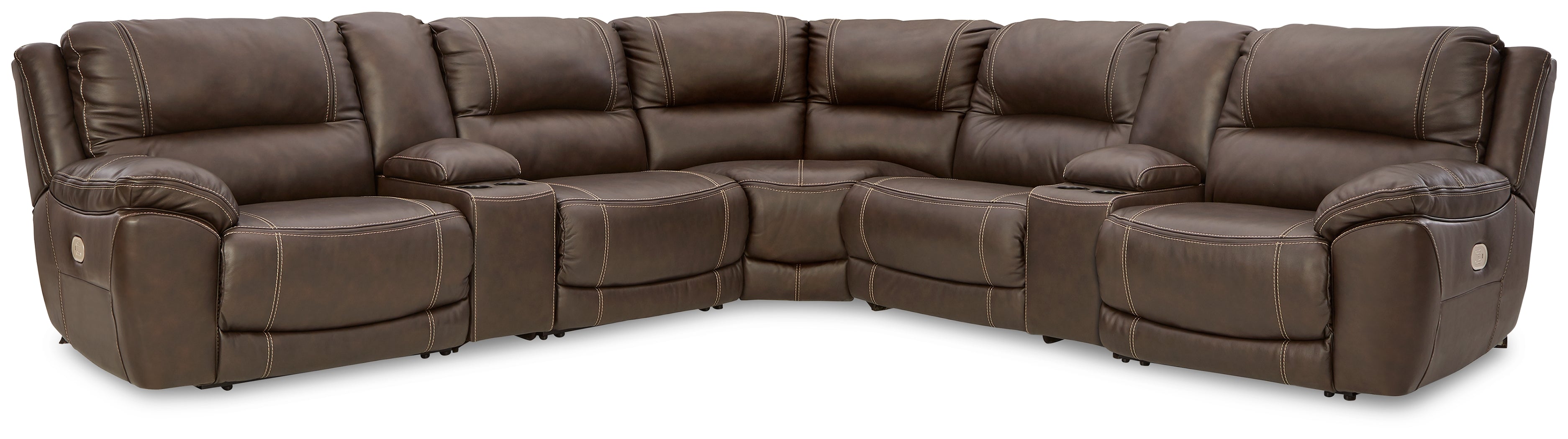 A2Z Furniture - Ashley Furniture - Dunleith Sectional - 7-Piece Power Reclining Sectional / Chocolate - U71604S7