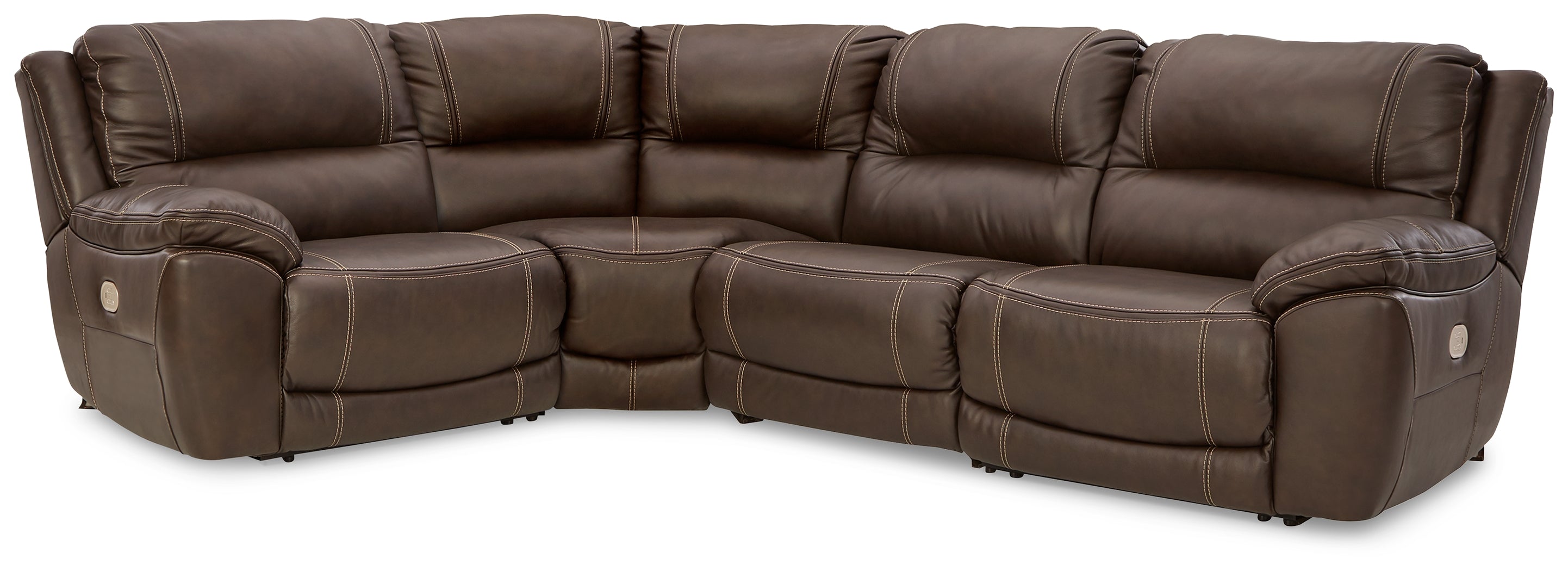 A2Z Furniture - Ashley Furniture - Dunleith Sectional - 4-Piece Power Reclining Sectional / Chocolate - U71604S6