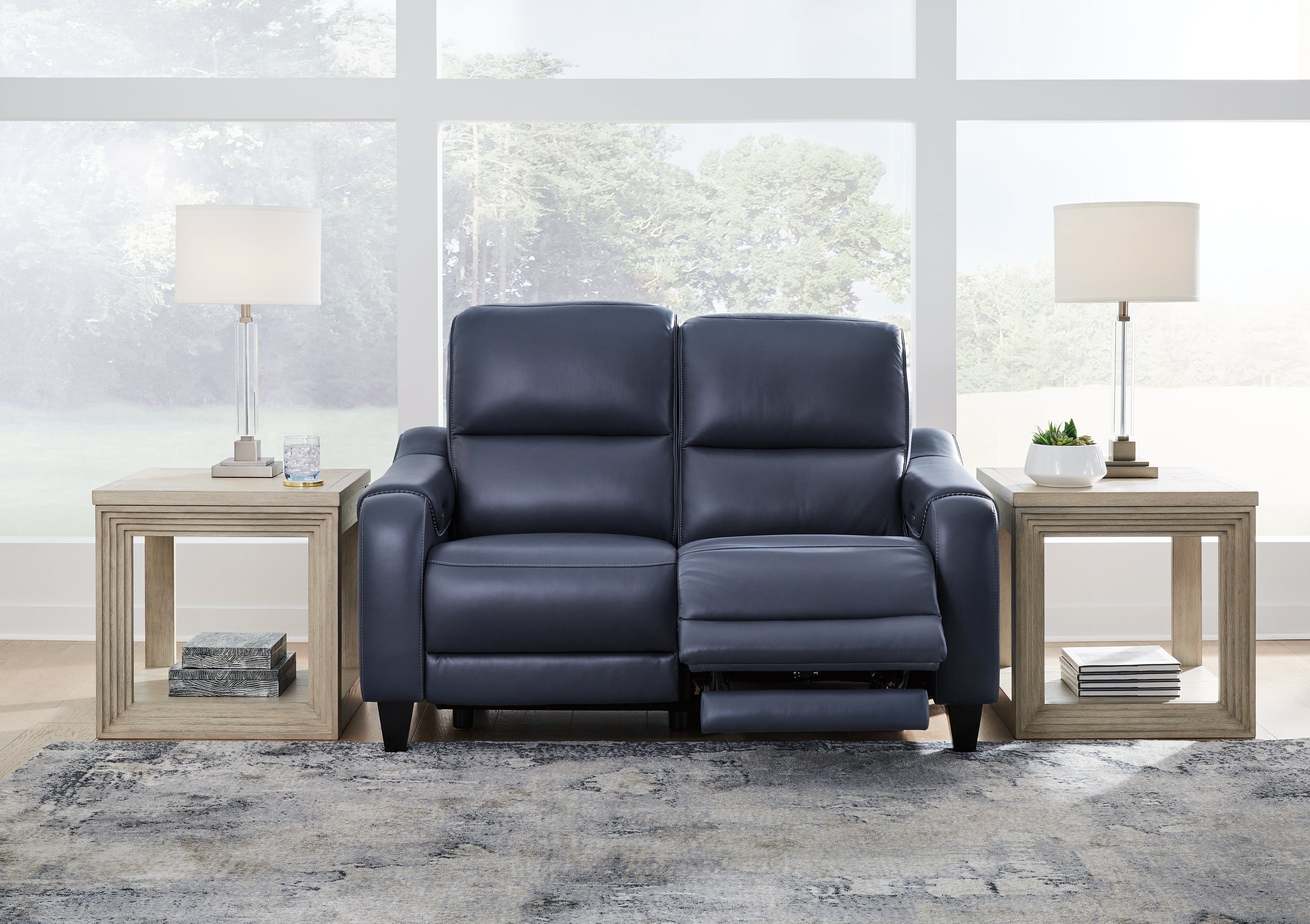 A2Z Furniture - Ashley Furniture - Mercomatic Living Room - PWR REC Loveseat/ADJ Headrest / Ocean - U7531114