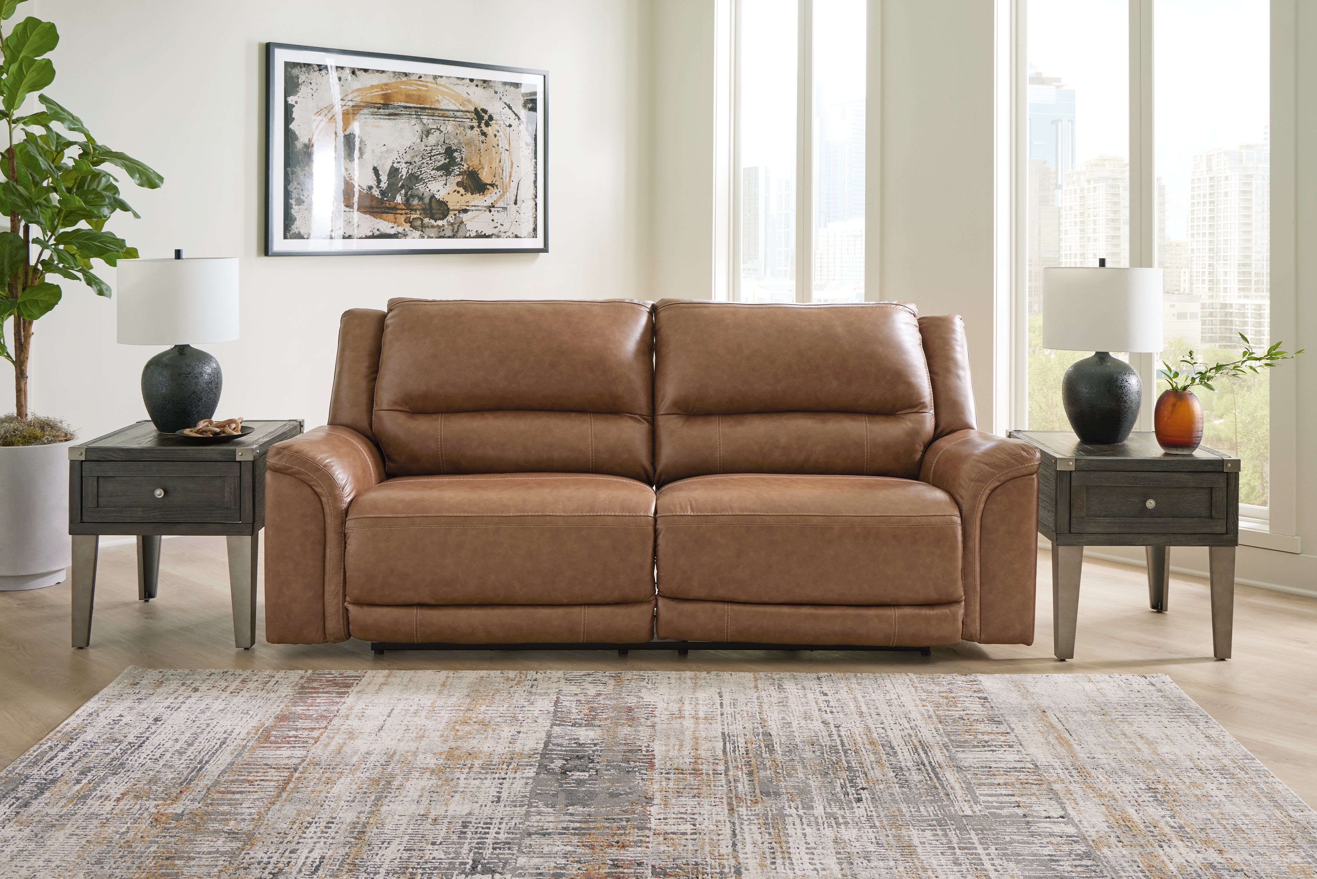A2Z Furniture - Ashley Furniture - Trasimeno Living Room - PWR Recliner/ADJ Headrest / Caramel - U8281513