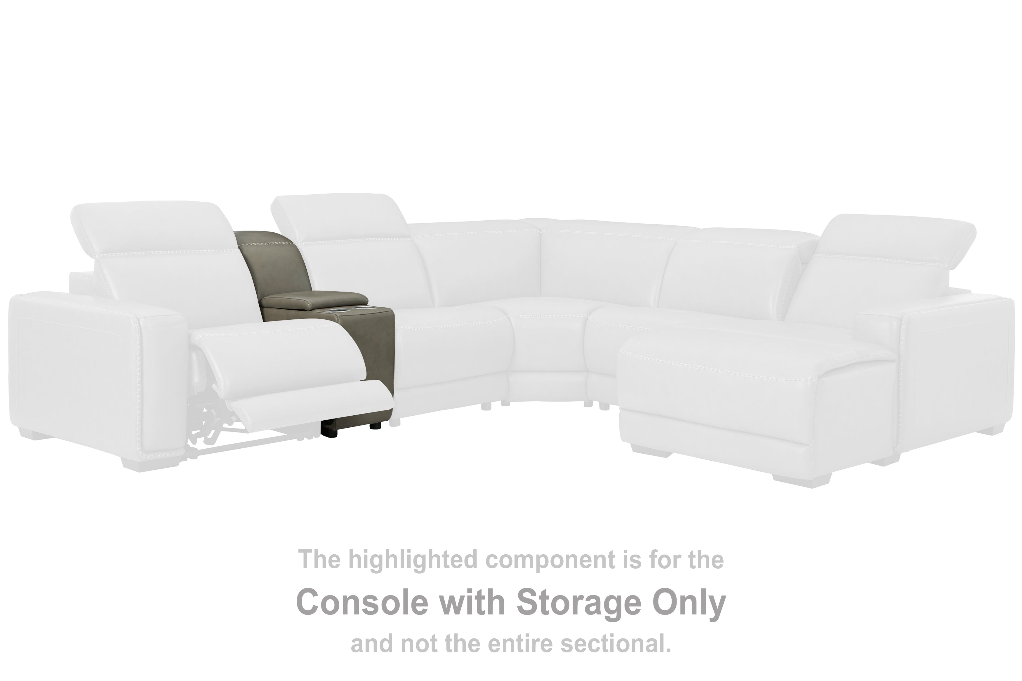 A2Z Furniture - Ashley Furniture - Correze Sectional - Console with Storage / Gray - U9420257
