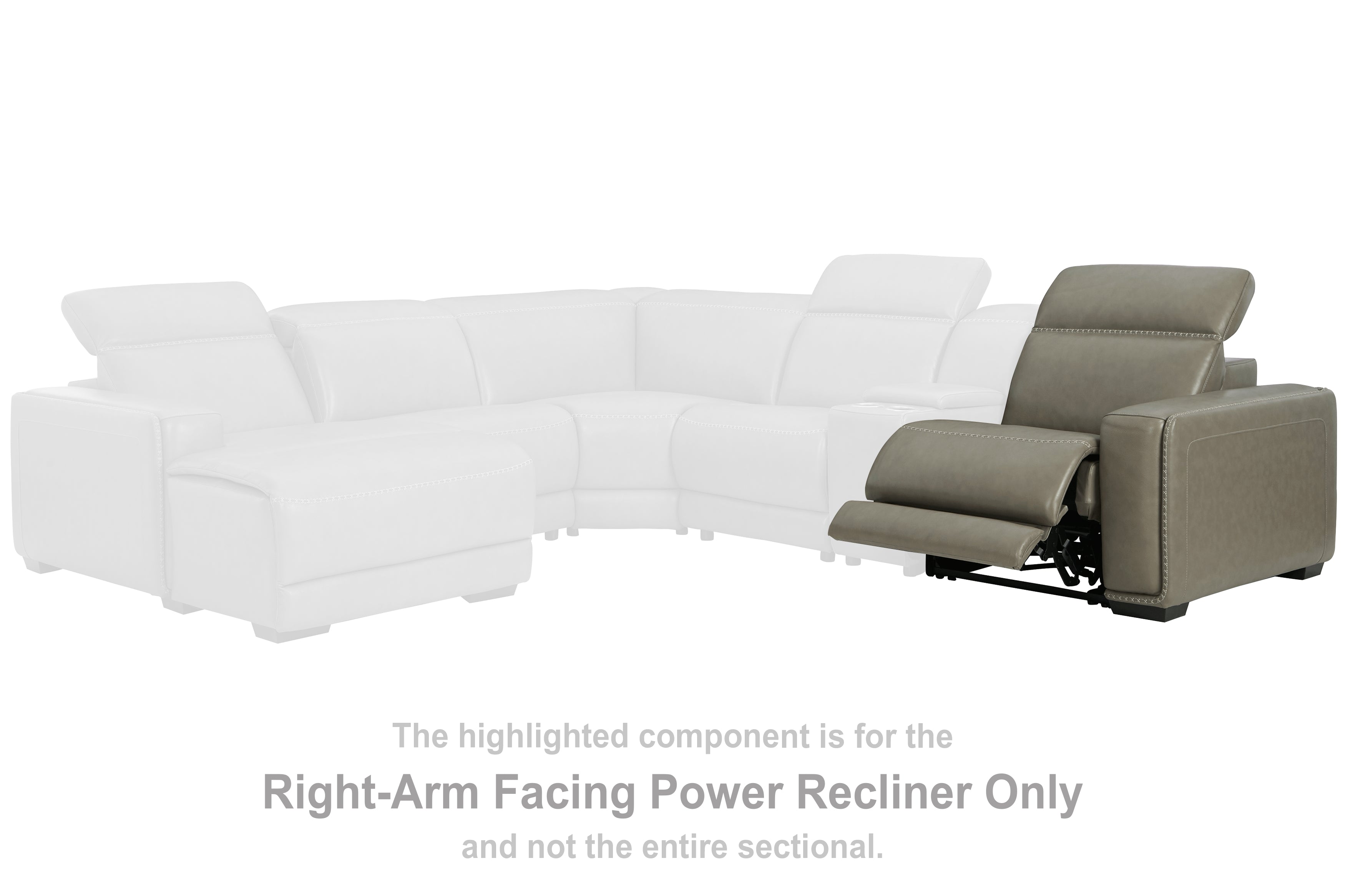 A2Z Furniture - Ashley Furniture - Correze Sectional - RAF Zero Wall Power Recliner / Gray - U9420262