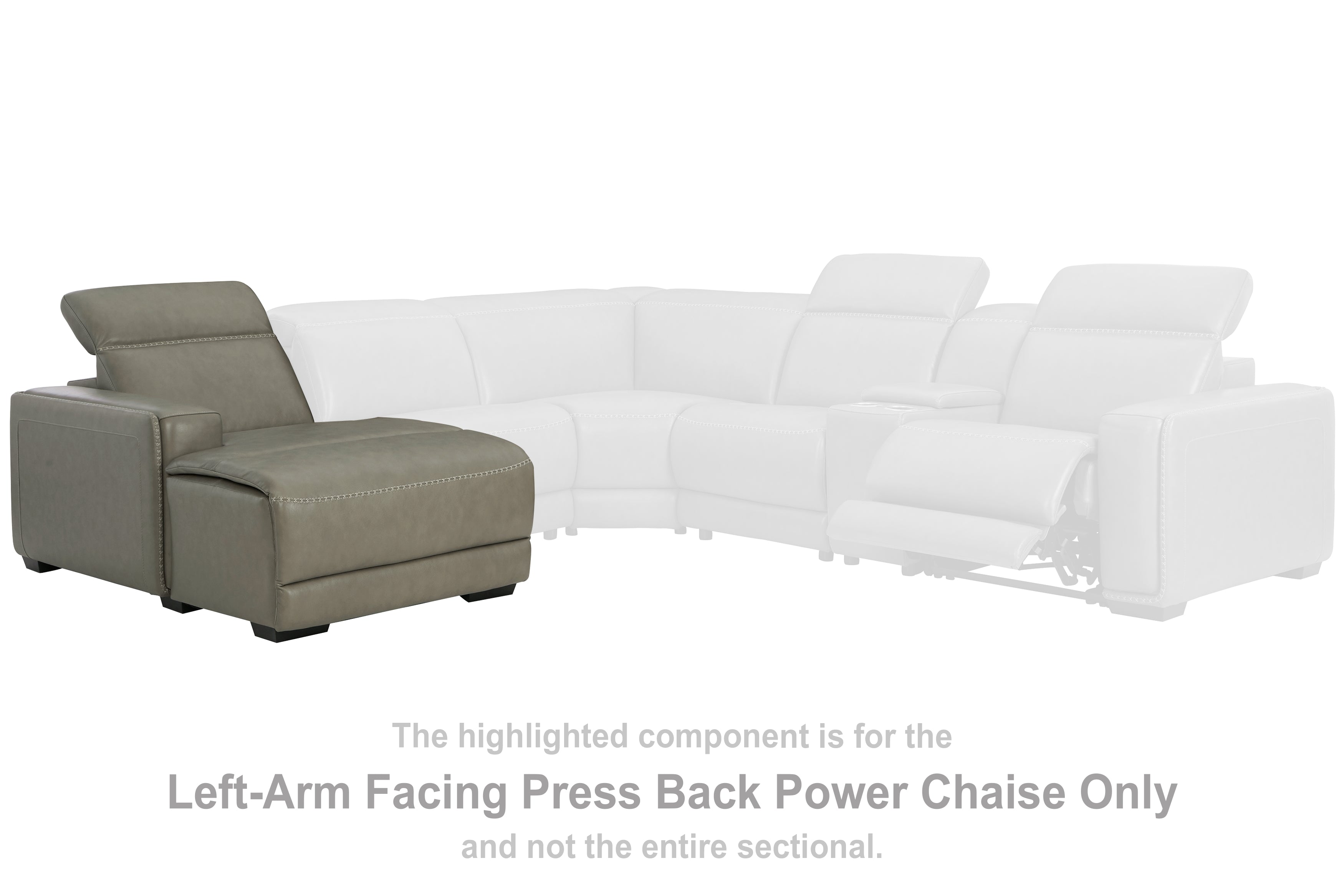 A2Z Furniture - Ashley Furniture - Correze Sectional - LAF PWR Reclining Back Chaise / Gray - U9420279