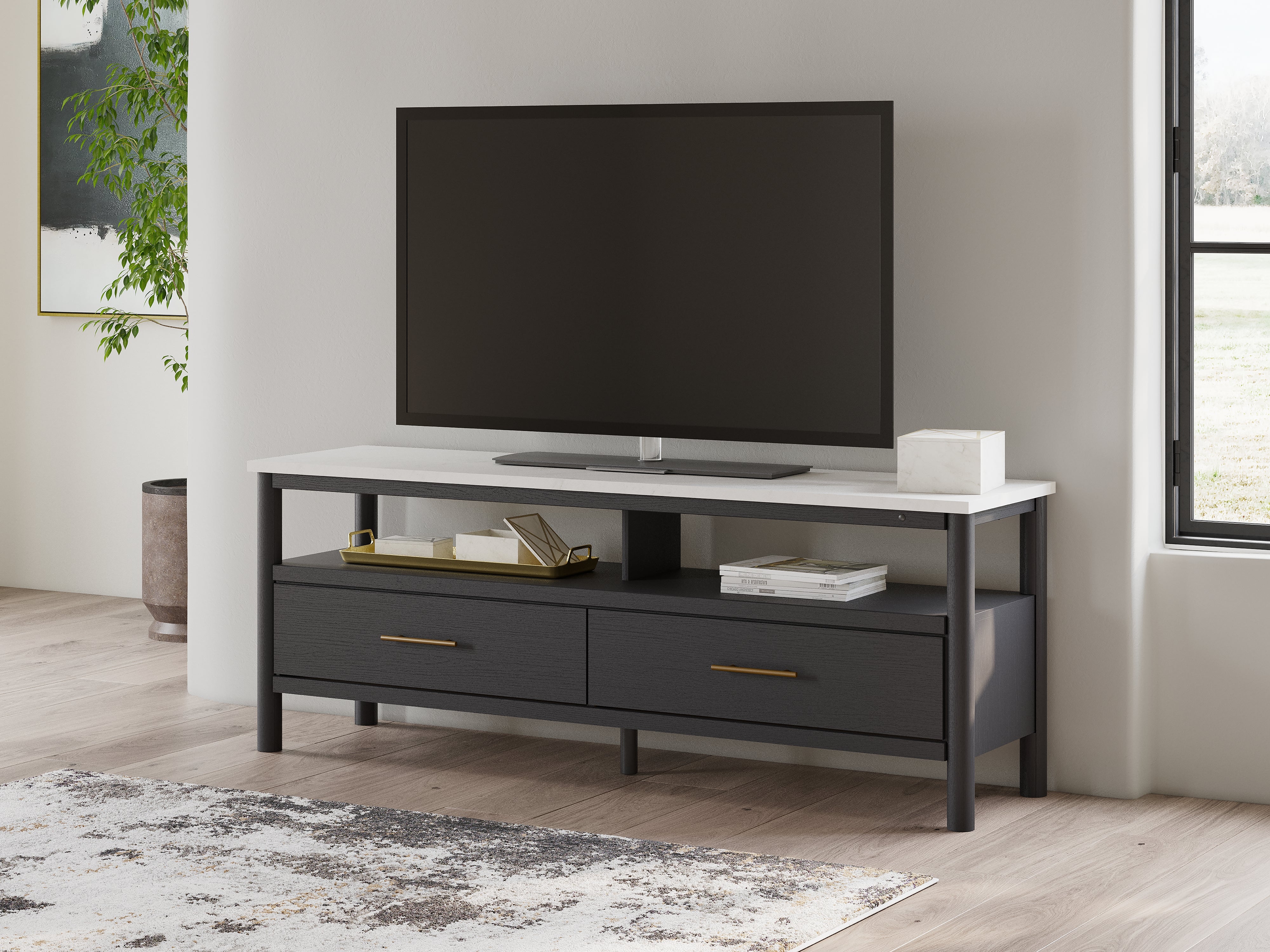 A2Z Furniture - Ashley Furniture - Cadmori TV Stand - 72" / Black/White - W2616-68