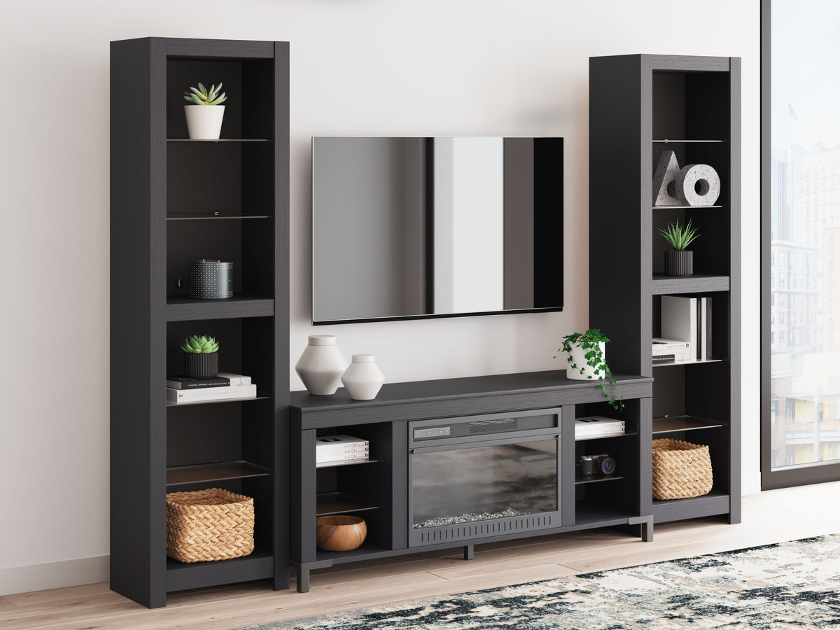 A2Z Furniture - Ashley Furniture - Cayberry 3-Piece Entertainment Center with Electric Fireplace - 3-Piece Entertainment Center with Electric Fireplace / Black - W2721W2