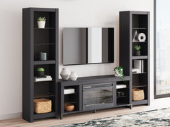 A2Z Furniture - Ashley Furniture - Cayberry 3-Piece Entertainment Center with Electric Fireplace - 3-Piece Entertainment Center with Electric Fireplace / Black - W2721W2