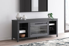A2Z Furniture - Ashley Furniture - Cayberry TV Stand - 60" with Electric Fireplace / Black - W2721-168