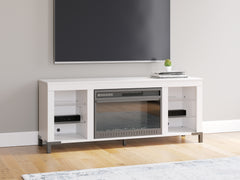 A2Z Furniture - Ashley Furniture - Brollevi TV Stand - 60" with Electric Fireplace / White - W2722-168
