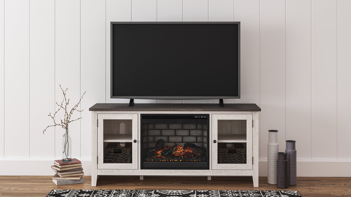 A2Z Furniture - Ashley Furniture - Dorrinson 60" TV Stand with Electric Fireplace - 60" TV Stand with Electric Fireplace / Two-tone - W287W3