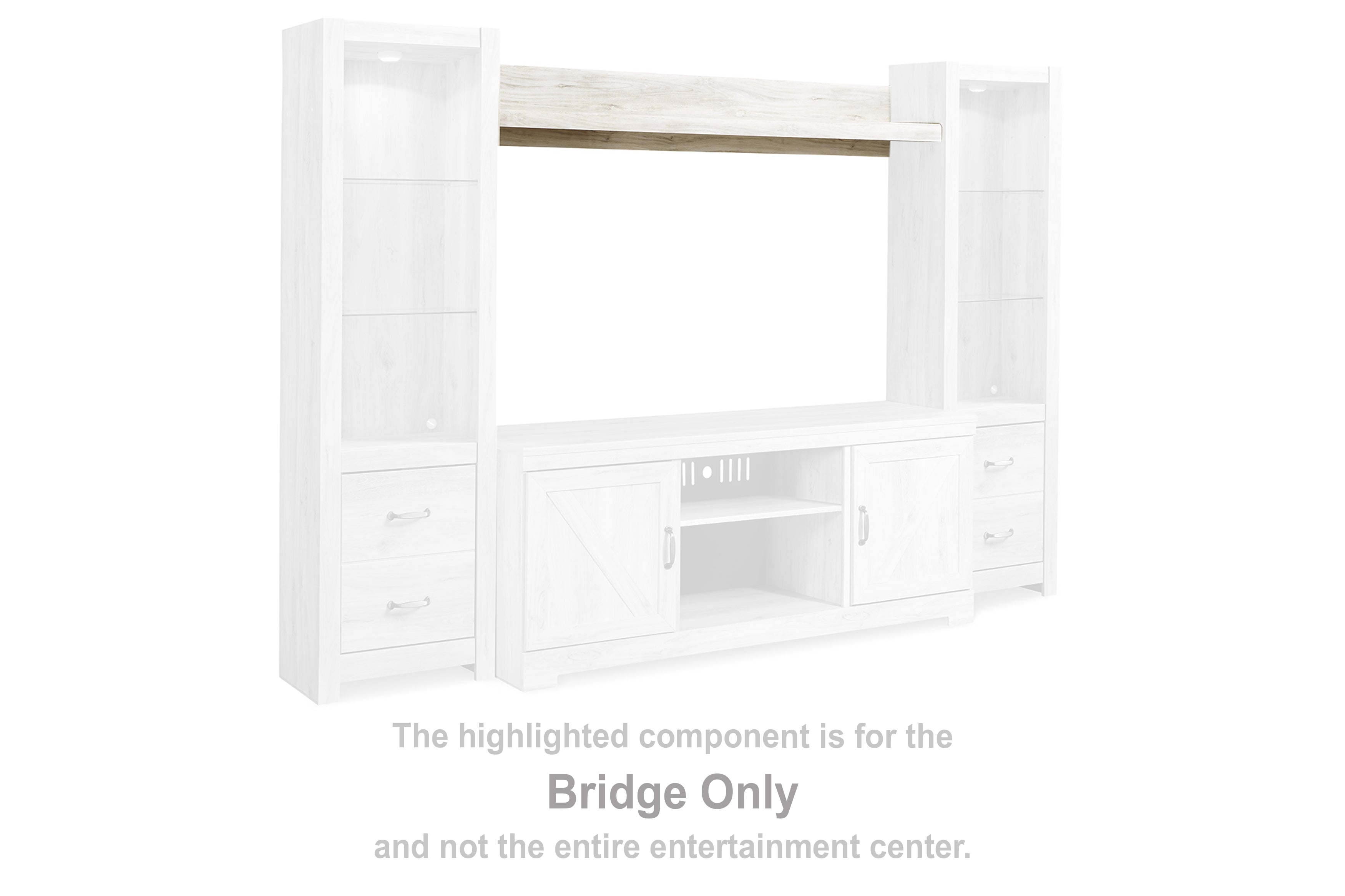 A2Z Furniture - Ashley Furniture - Bellaby Entertainment Center - Bridge / Whitewash - W331-27