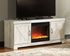 A2Z Furniture - Ashley Furniture - Bellaby 63" TV Stand with Fireplace - 63" TV Stand with Fireplace / Whitewash - W331W4
