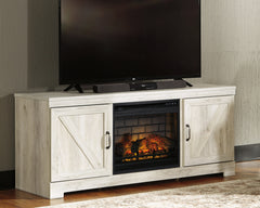 A2Z Furniture - Ashley Furniture - Bellaby 63" TV Stand with Electric Fireplace - 63" TV Stand with Electric Fireplace / Whitewash - W331W9