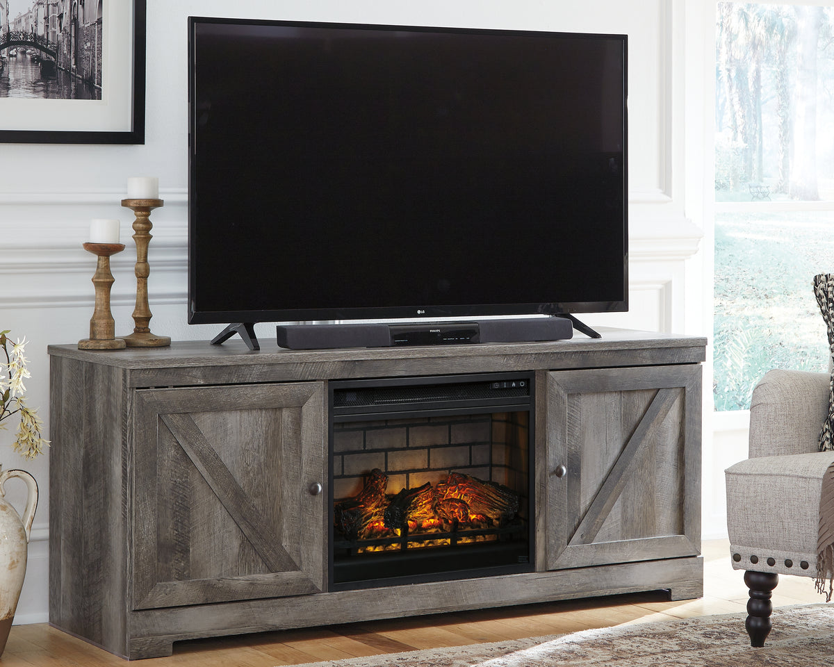 A2Z Furniture - Ashley Furniture - Wynnlow 63" TV Stand with Electric Fireplace - 63" TV Stand with Electric Fireplace / Gray - W440W9