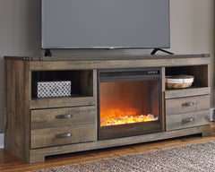 A2Z Furniture - Ashley Furniture - Trinell 63" TV Stand with Electric Fireplace - 63" TV Stand with Electric Fireplace / Brown - W446W5