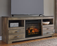 A2Z Furniture - Ashley Furniture - Trinell 63" TV Stand with Electric Fireplace - 63" TV Stand with Electric Fireplace / Brown - W446W9
