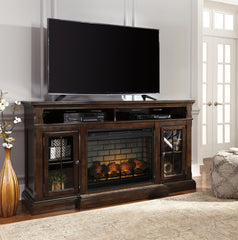 A2Z Furniture - Ashley Furniture - Roddinton 72" TV Stand with Electric Fireplace - 72" TV Stand with Electric Fireplace / Dark Brown - W701W8