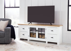 A2Z Furniture - Ashley Furniture - Ashbryn 74" TV Stand - 74" / White/Natural - W844-68