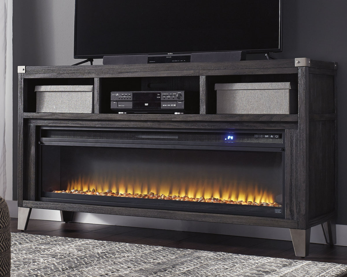 A2Z Furniture - Ashley Furniture - Todoe 65" TV Stand with Electric Fireplace - 65" TV Stand with Electric Fireplace / Gray - W901W1